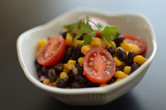 black bean salad up close